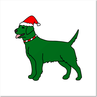 Green Christmas Dog Posters and Art